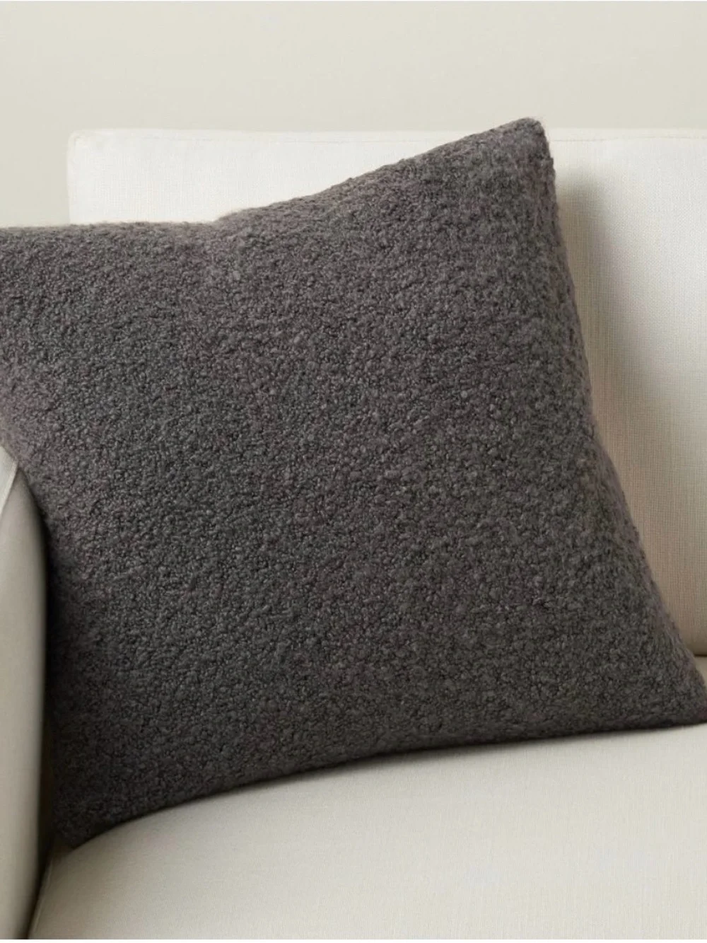 Pottery Barn Gray Pillow Cover 20x20 Boucle Charcoal Fall NWT Cover Only Rare